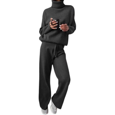 Cassidy Knitted High Neck Sweater And Pants - Hot fashionista