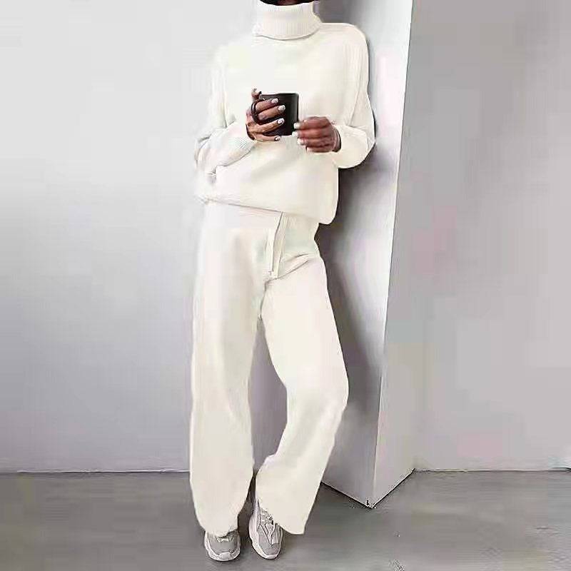 Cassidy Knitted High Neck Sweater And Pants - Hot fashionista