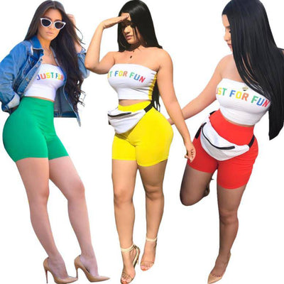 Sexy Crop Top And Shorts Two Piece Set Tracksuit Women Twotwinstyle 2 piece Sets - Hot fashionista