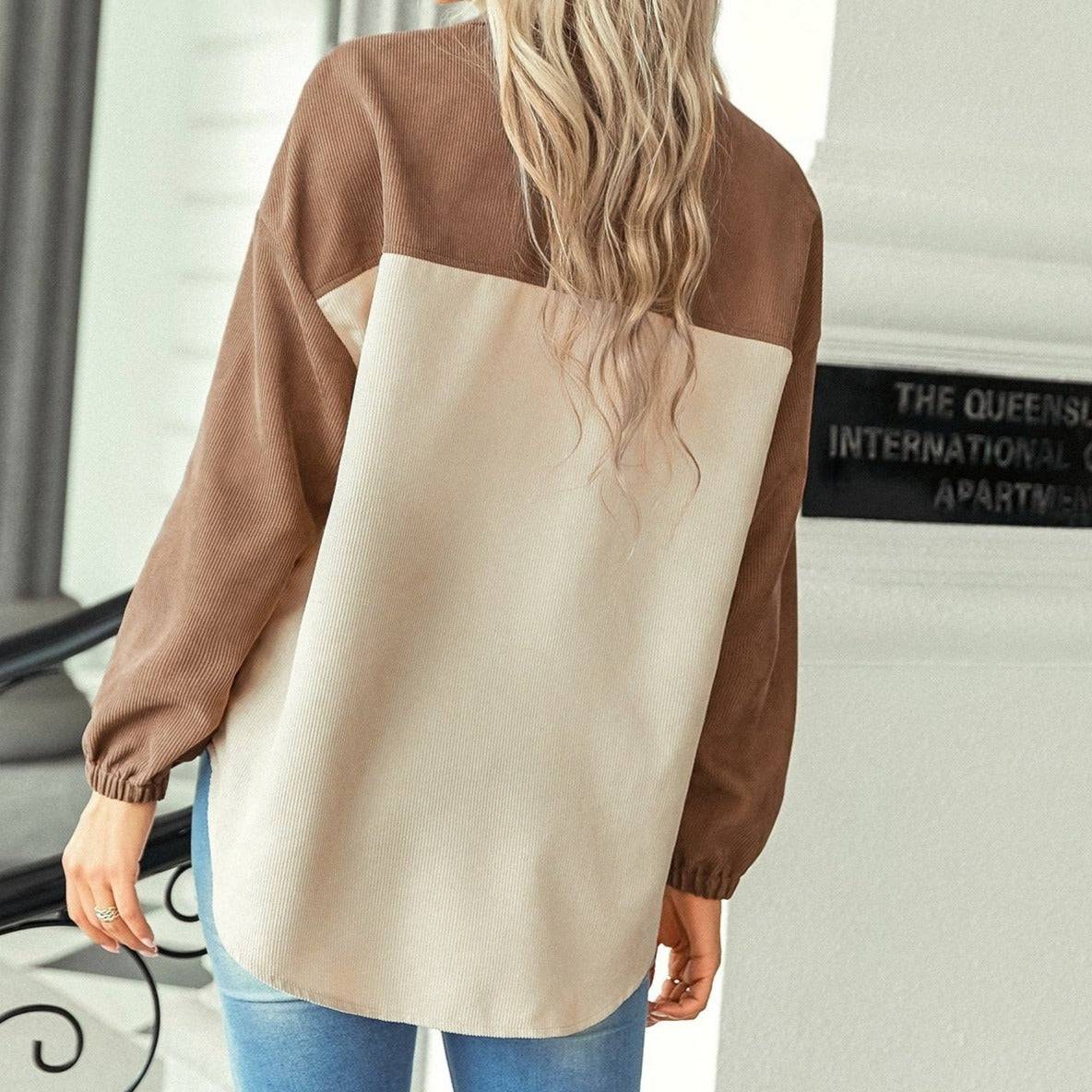 Audrey Long Sleeve Colorblock Loose Top - Hot fashionista