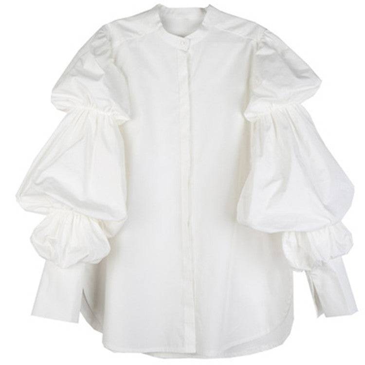 Women's New Spring Retro Palace Style Layered Puff Sleeves Loose Mid-Length Shirt - Hot fashionista