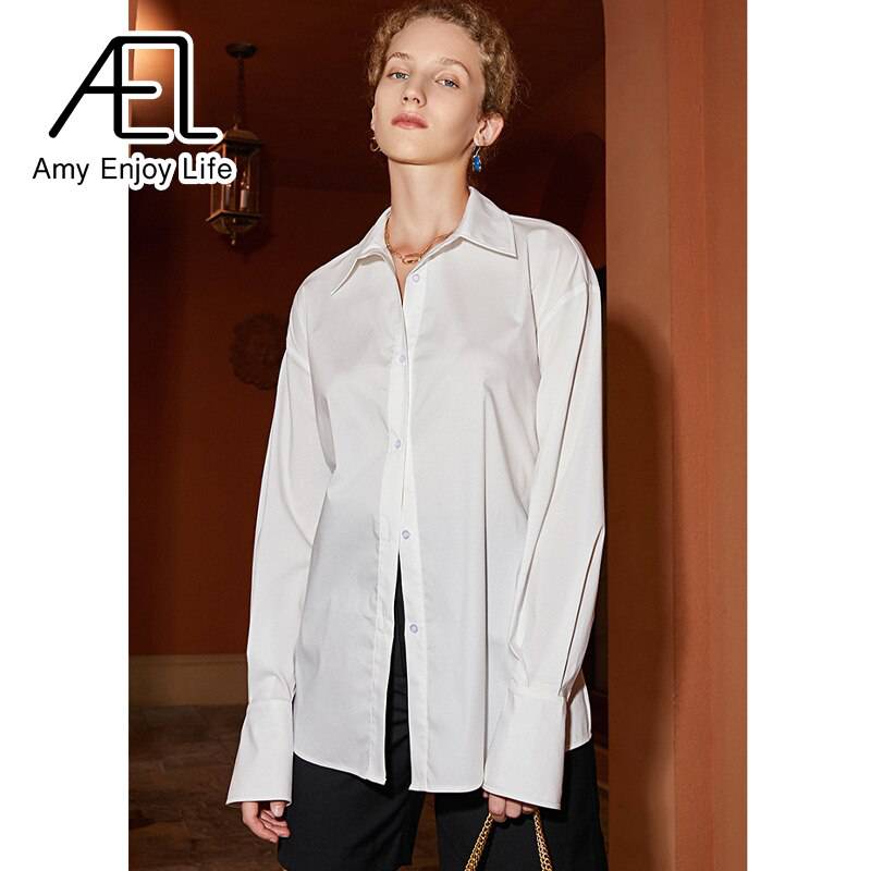AEL Backless Shirt Woman Summer White Lace Up Bowknot Long Sleeve Causal Blouse Fashion Streetwear - Hot fashionista