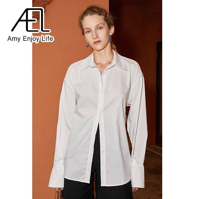 AEL Backless Shirt Woman Summer White Lace Up Bowknot Long Sleeve Causal Blouse Fashion Streetwear - Hot fashionista
