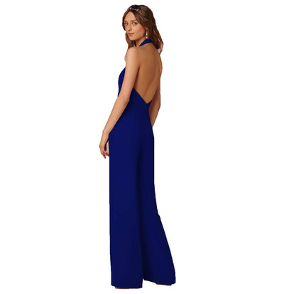 New European and American women's banquet dress jumpsuit, popular sexy hanging neck women's pants - Hot fashionista