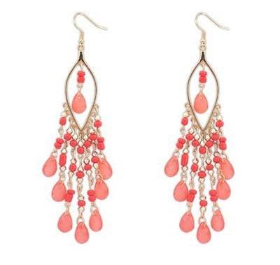 Temperament Bohemian exaggerated fashion droplet tassels long earrings for women's accessories - Hot fashionista