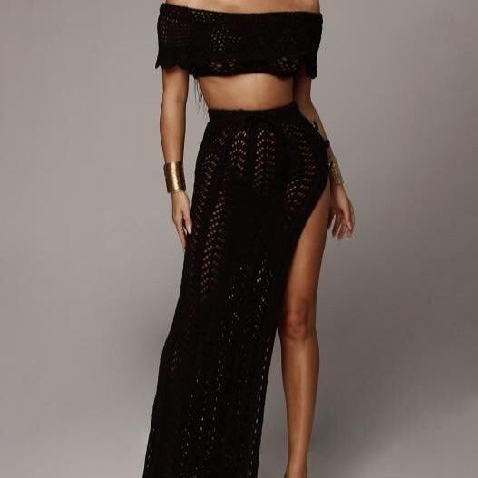 Hot Fashionista Erika Plunge V Asymmetric Hem Knitted Dress