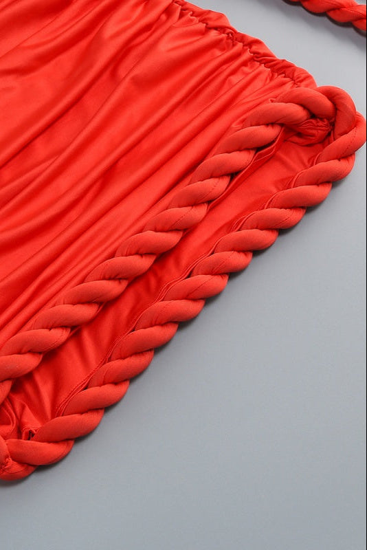 Mia Twist-Knot Patchwork Sleeveless Mini Dress - Hot fashionista