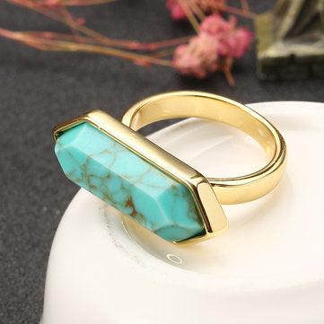 Fiona Hexagonal Turquoise Ring - Hot fashionista