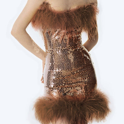 Gillian Strapless Embellished Sequins Mini Dress - Hot fashionista