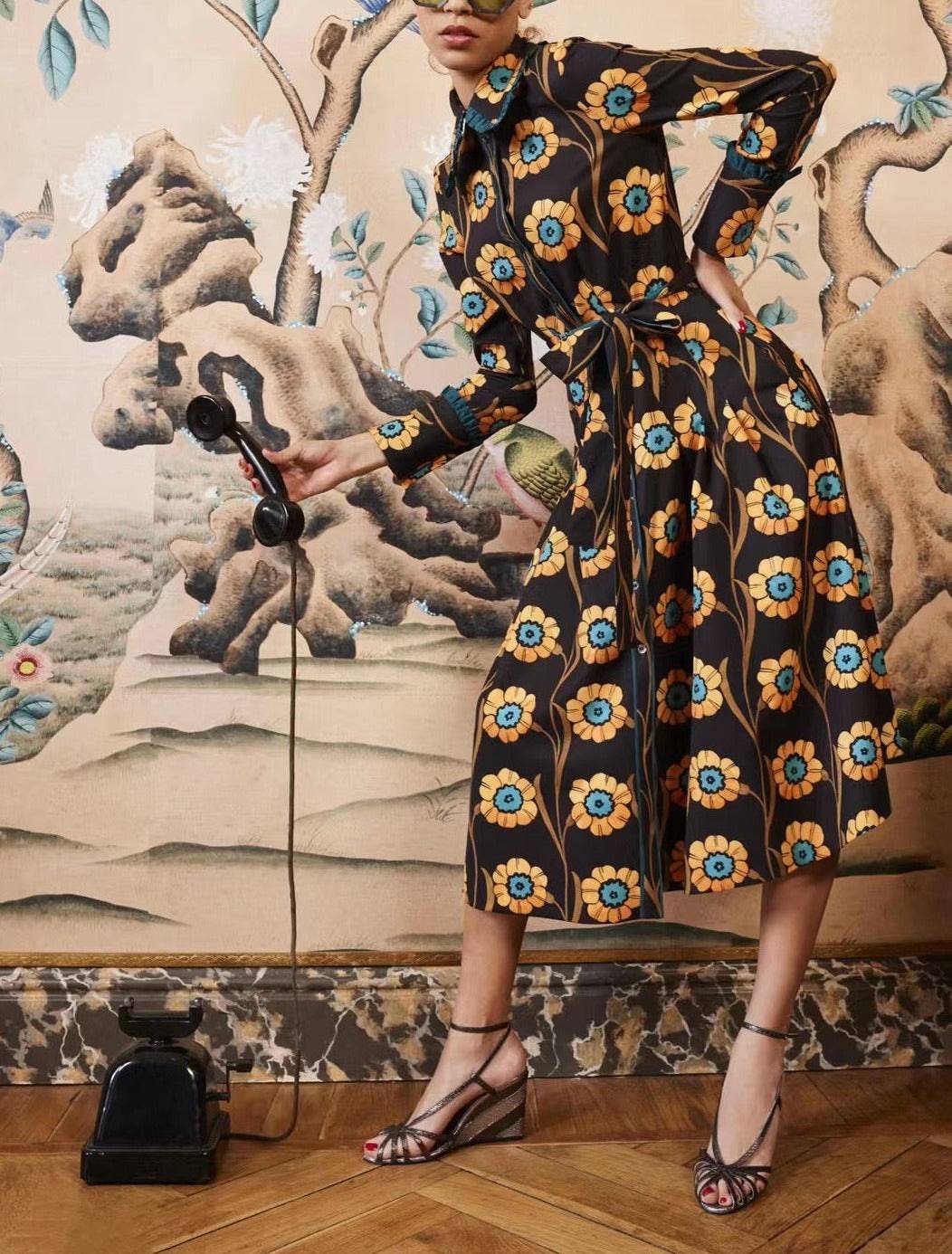 Esperanza Spliced Multi-color Printed Dress - Hot fashionista