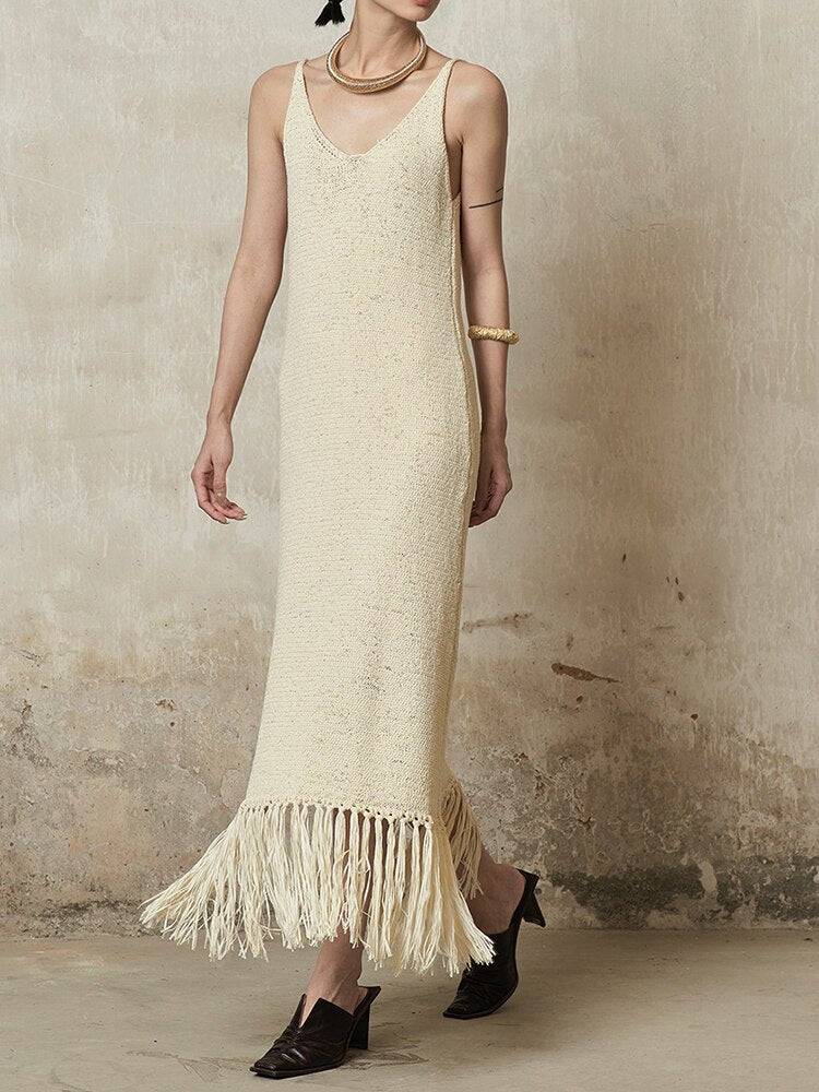 Alora Fringe-trimmed Knitted Dress - Hot fashionista