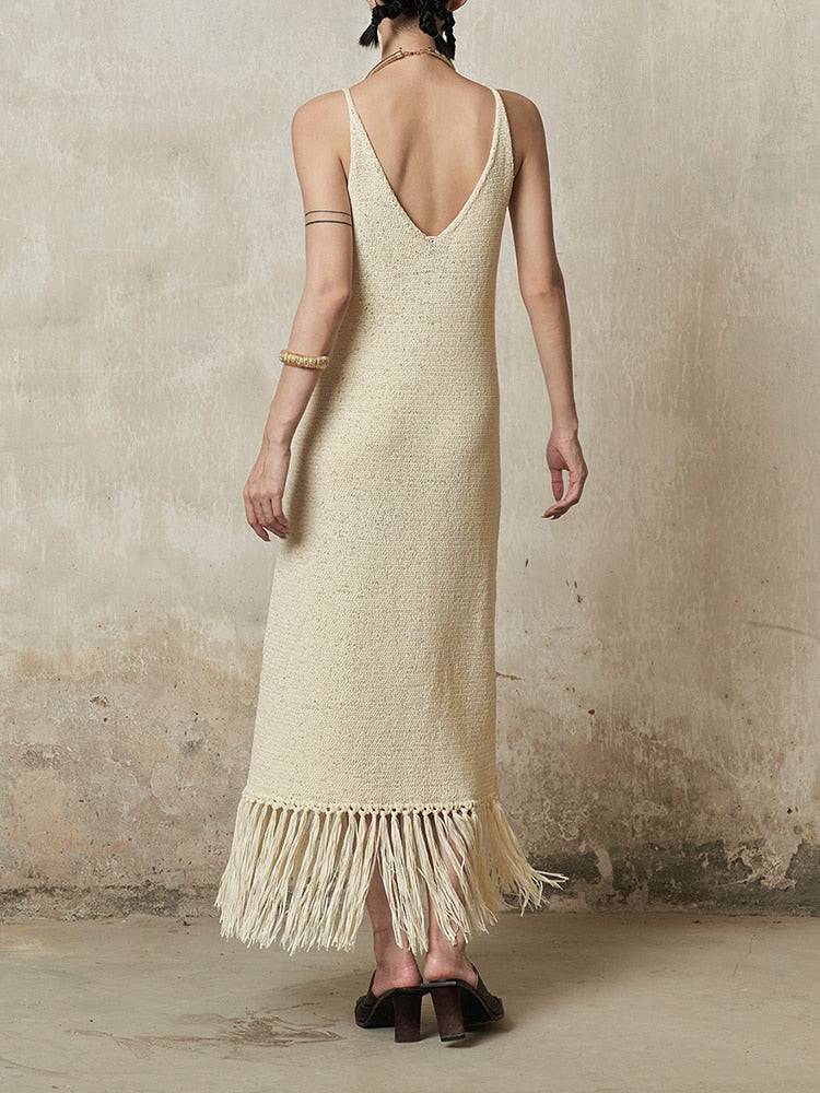 Alora Fringe-trimmed Knitted Dress - Hot fashionista