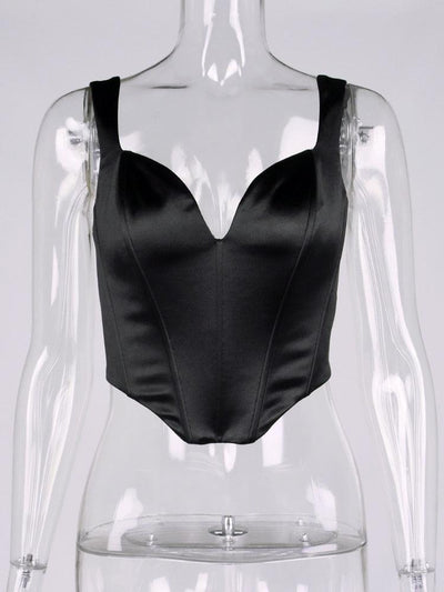 Vicky Notched Satin Corset Top - Hot fashionista