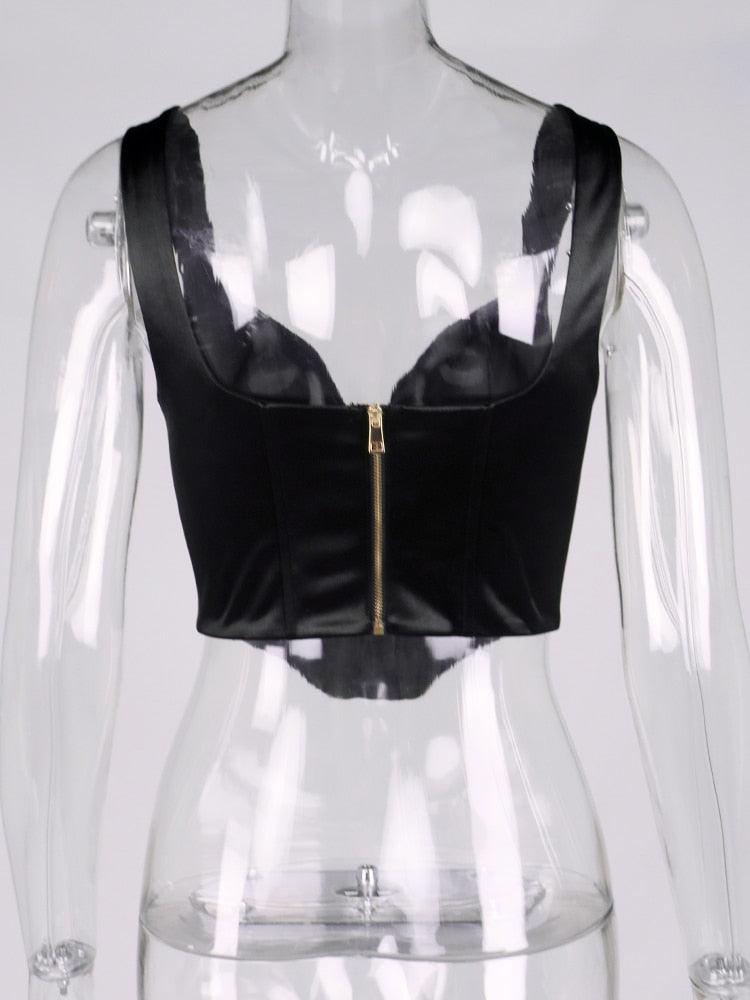 Vicky Notched Satin Corset Top - Hot fashionista