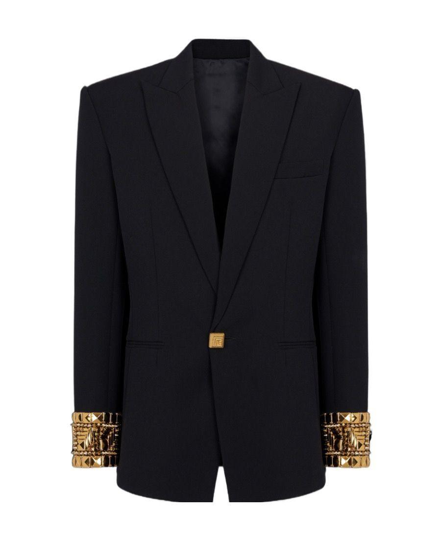 Lenora Long Sleeve Gold Detail Blazer - Hot fashionista