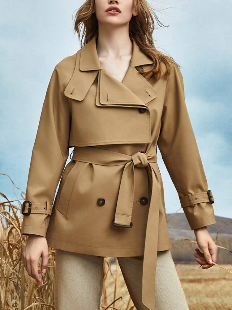 Amelie Double Breasted Belted Trench Coat - Hot fashionista