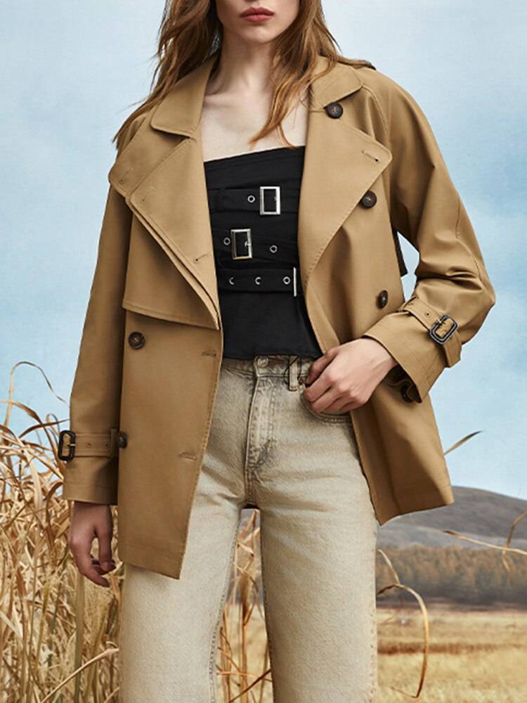 Amelie Double Breasted Belted Trench Coat - Hot fashionista