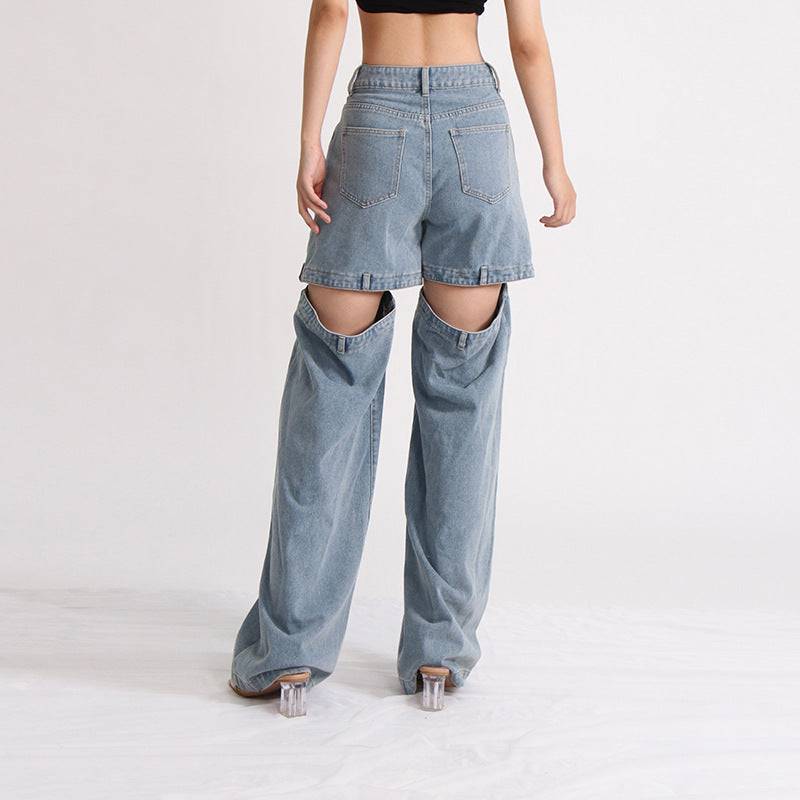 Precious High Waisted Flap Pocket Cargo Jeans - Hot fashionista