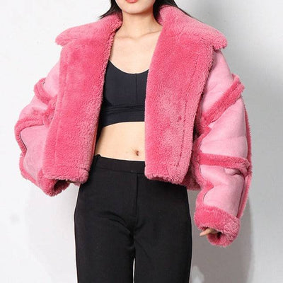 Larraine Open Front Short Jacket with Fur - Hot fashionista