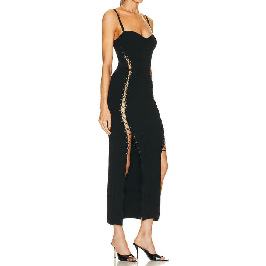 Nellie Sleeveless Strappy Lace Up Midi Dress - Hot fashionista