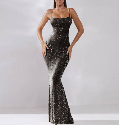 Hilarie Spaghetti Strap Embellished Maxi Dress - Hot fashionista