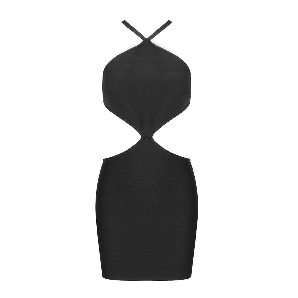 Amelia Strappy Back with Crystal Embellishment Mini Dress - Hot fashionista