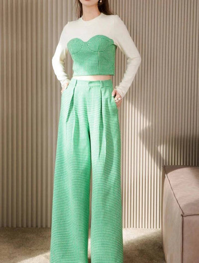 Iviana Long Sleeves Top & High Waist Pants 2 Piece Set - Hot fashionista
