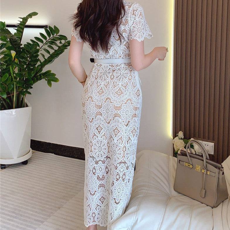 Romina Short Sleeve Floral Embroidered Maxi Dress - Hot fashionista