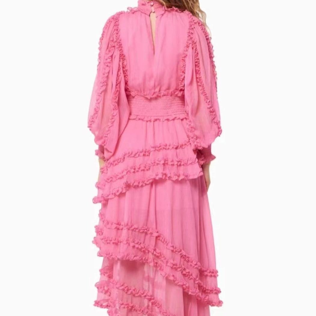Callie Asymmetric Ruffle Maxi Dress - Hot fashionista