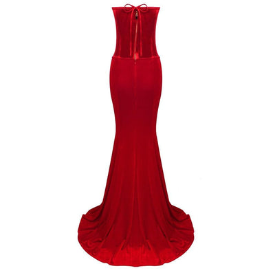 Alexa Strapless Corset Two-Piece Dress in Red - Hot fashionista