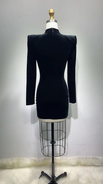 Charlee Long Sleeve High Neck Mesh Mini Dress - Hot fashionista