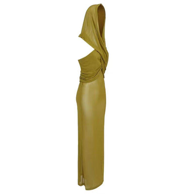 Dayna Strapless Cross Two Way Hooded Tulle Maxi Dress - Hot fashionista