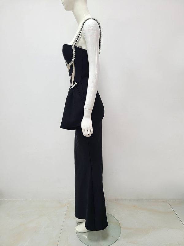 Frances Crystal Spaghetti Strap Mermaid Ball Maxi Dress - Hot fashionista