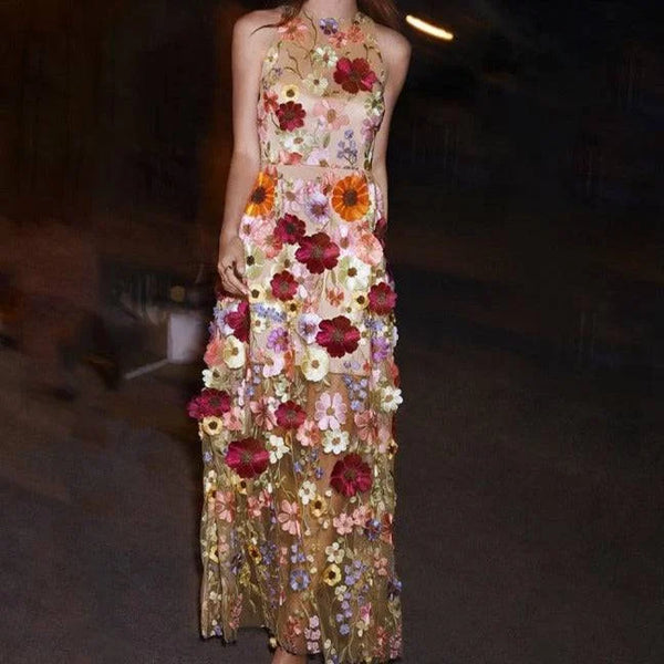 knee length dresses for ladies Women's Boho Print Long Dress | JANIS main image 1