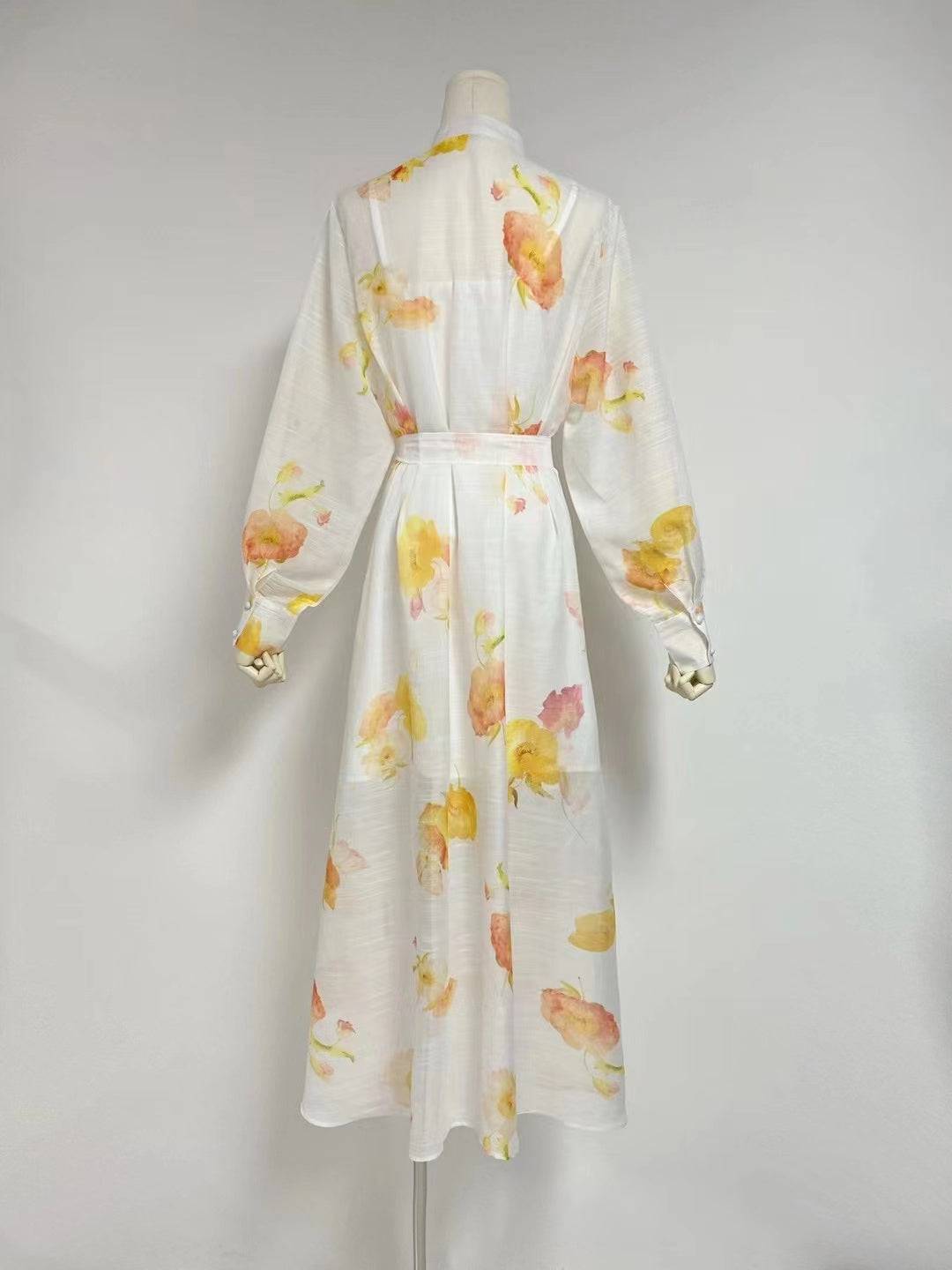 Lanice Dolman Sleeve Button Down Floral Maxi Dress - Hot fashionista