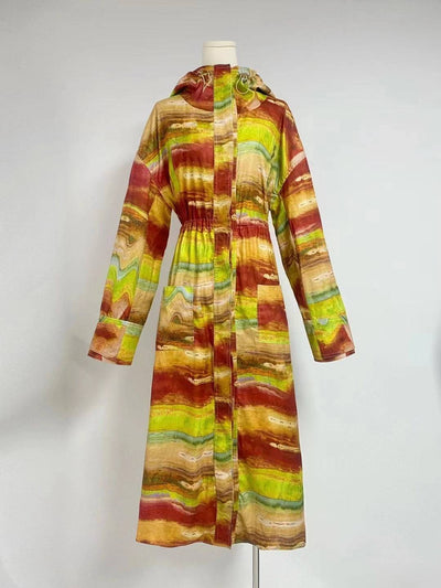 Lannie Long Sleeve Button Down Printed Maxi Dress - Hot fashionista