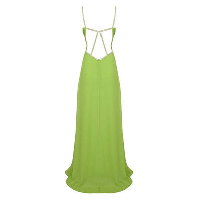 Leona Green Chiffon Spaghetti Strap Maxi Dress - Hot fashionista