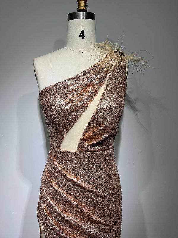 Lilian Sequin Slit Evening Maxi Dress - Hot fashionista