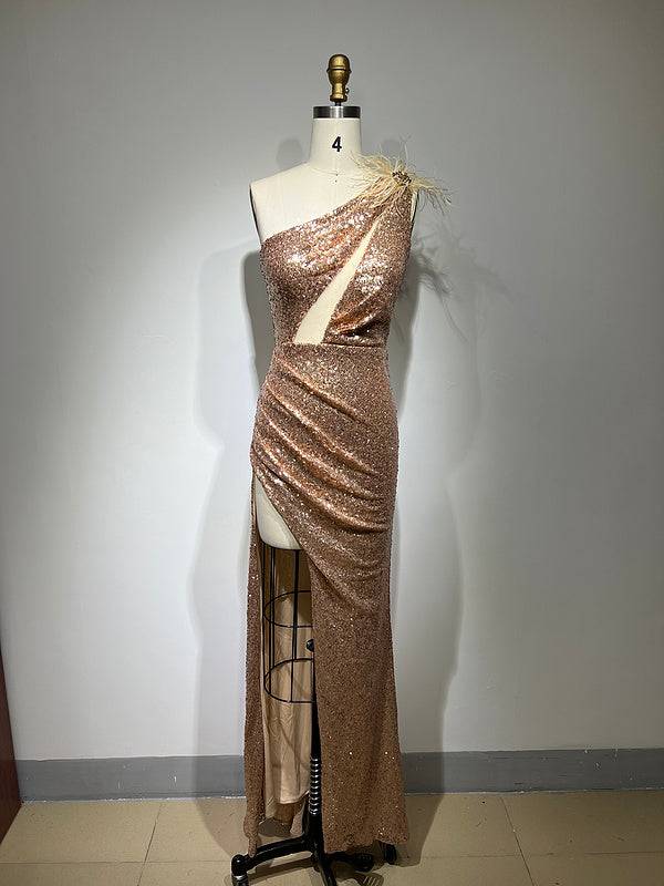 Lilian Sequin Slit Evening Maxi Dress - Hot fashionista