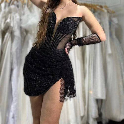 Lonna Off Shoulder Tight Draped Mini Dress - Hot fashionista