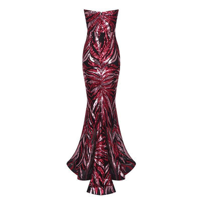 Marie Strapless Sequin Print Mermaid Dress - Hot fashionista