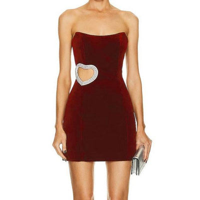 Mikayla Strapless Side Heart Cut-Out Mini Dress - Hot fashionista