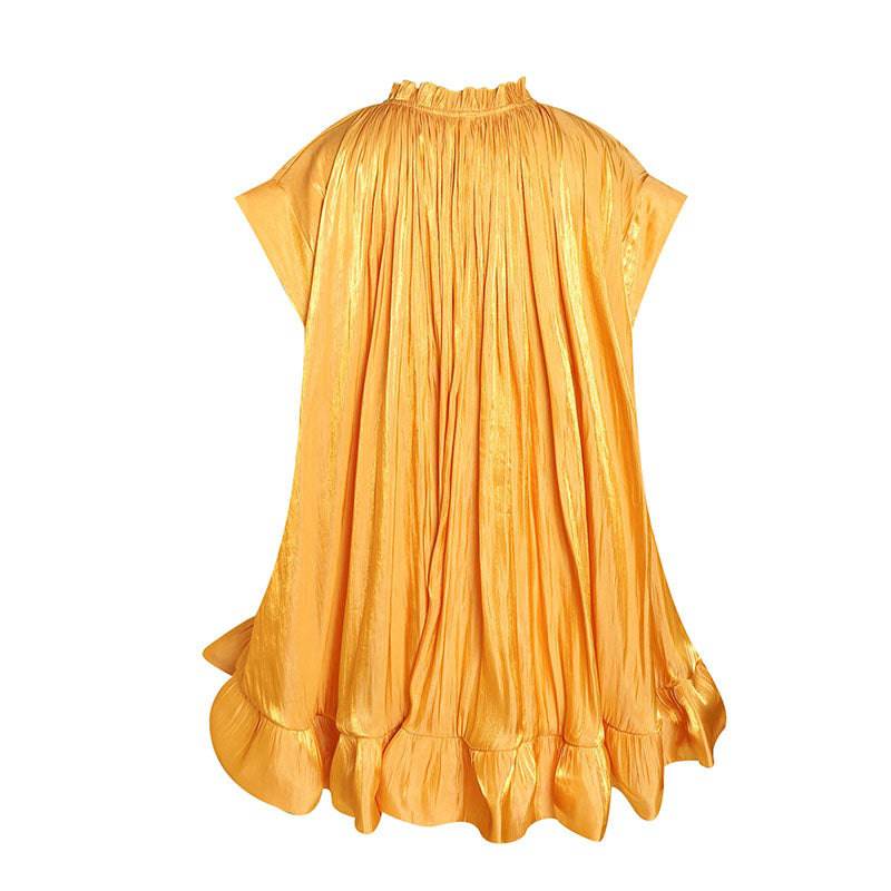 Mildred Batwing Sleeve Irregular Hem Ruffle Mini Dress - Hot fashionista