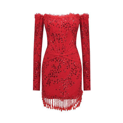 Ophelia Strapless Sequins Mini Dress with Sleeves - Hot fashionista