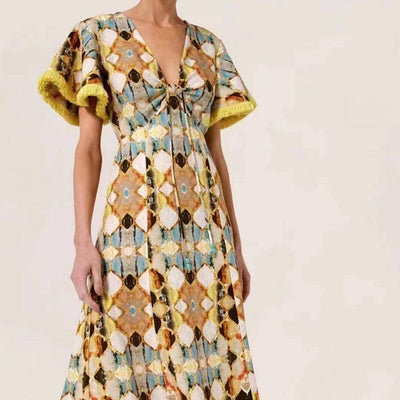 Ramona Multi Colored Midi Dress - Hot fashionista