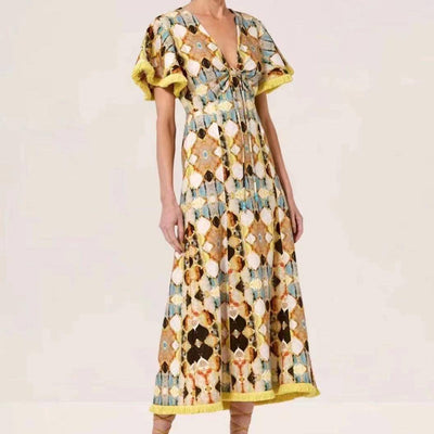 Ramona Multi Colored Midi Dress - Hot fashionista