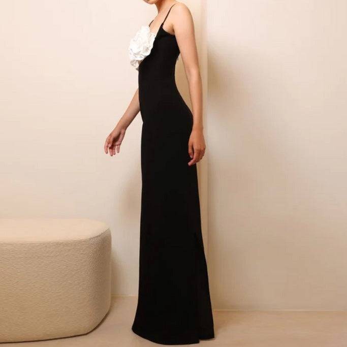 Seanna Sleeveless High Waist Backless Colorblock Maxi Dress - Hot fashionista