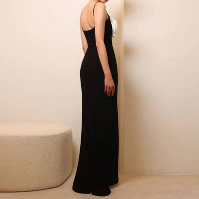 Seanna Sleeveless High Waist Backless Colorblock Maxi Dress - Hot fashionista