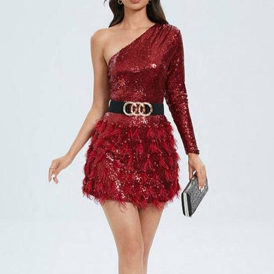 Shealynn One-shoulder Sequin Mini Dress - Hot fashionista