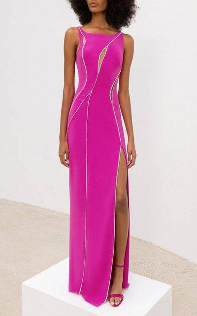 Shiela Embellished Rhinestone Slit Hem Maxi Dress - Hot fashionista